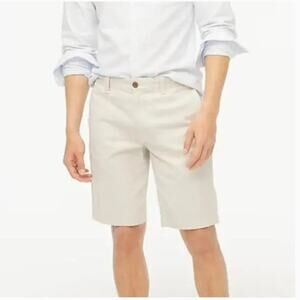 NEW J.Crew 11" Flex Chino Shorts Beige Khaki Size 35 Stretch Preppy L0934 Men's